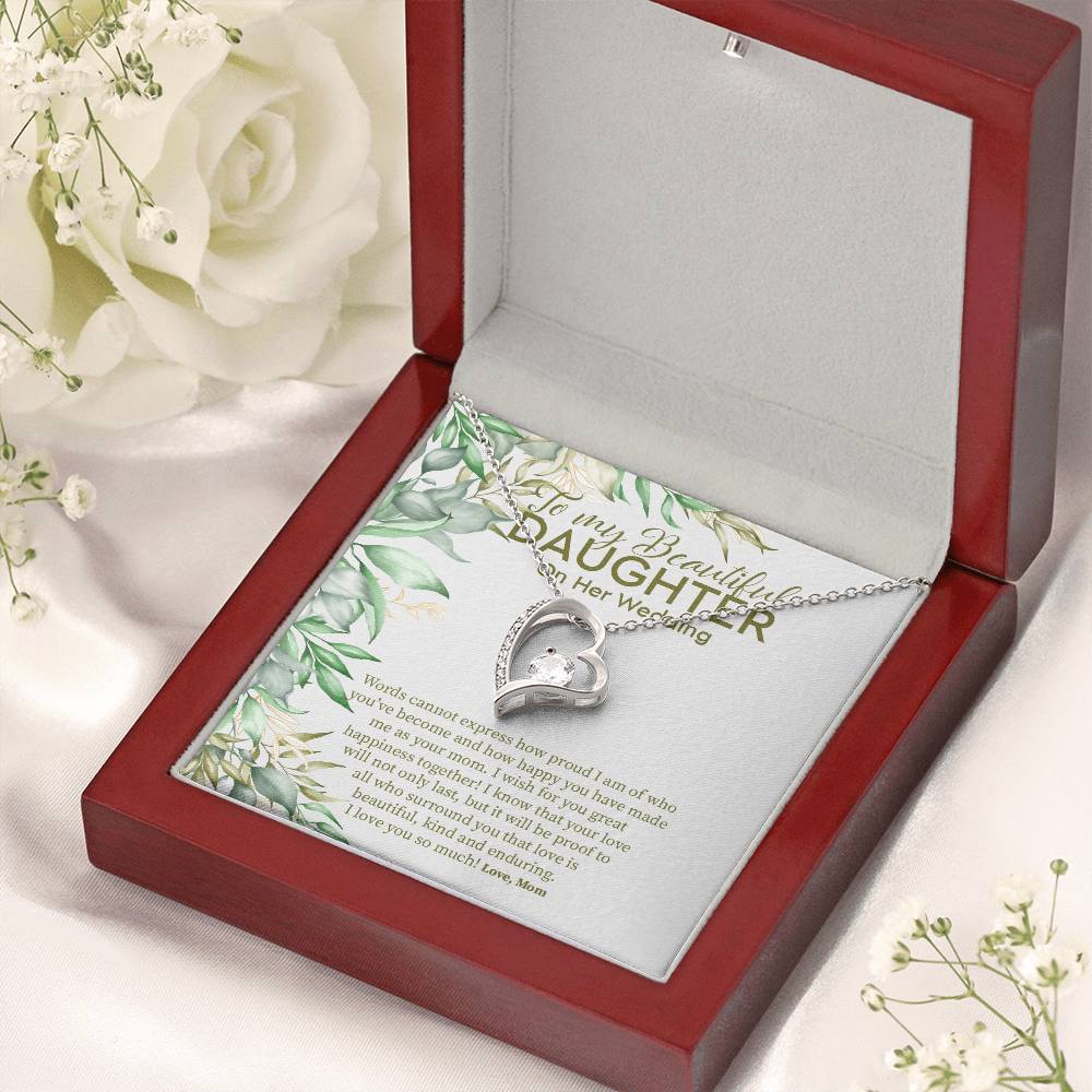 Bride Gift From Mom To Daughter On Wedding Day Wedding Necklace Gift To Daughter Gift For Daughter On Wedding Day From Mother Gifts Forever Love Necklace