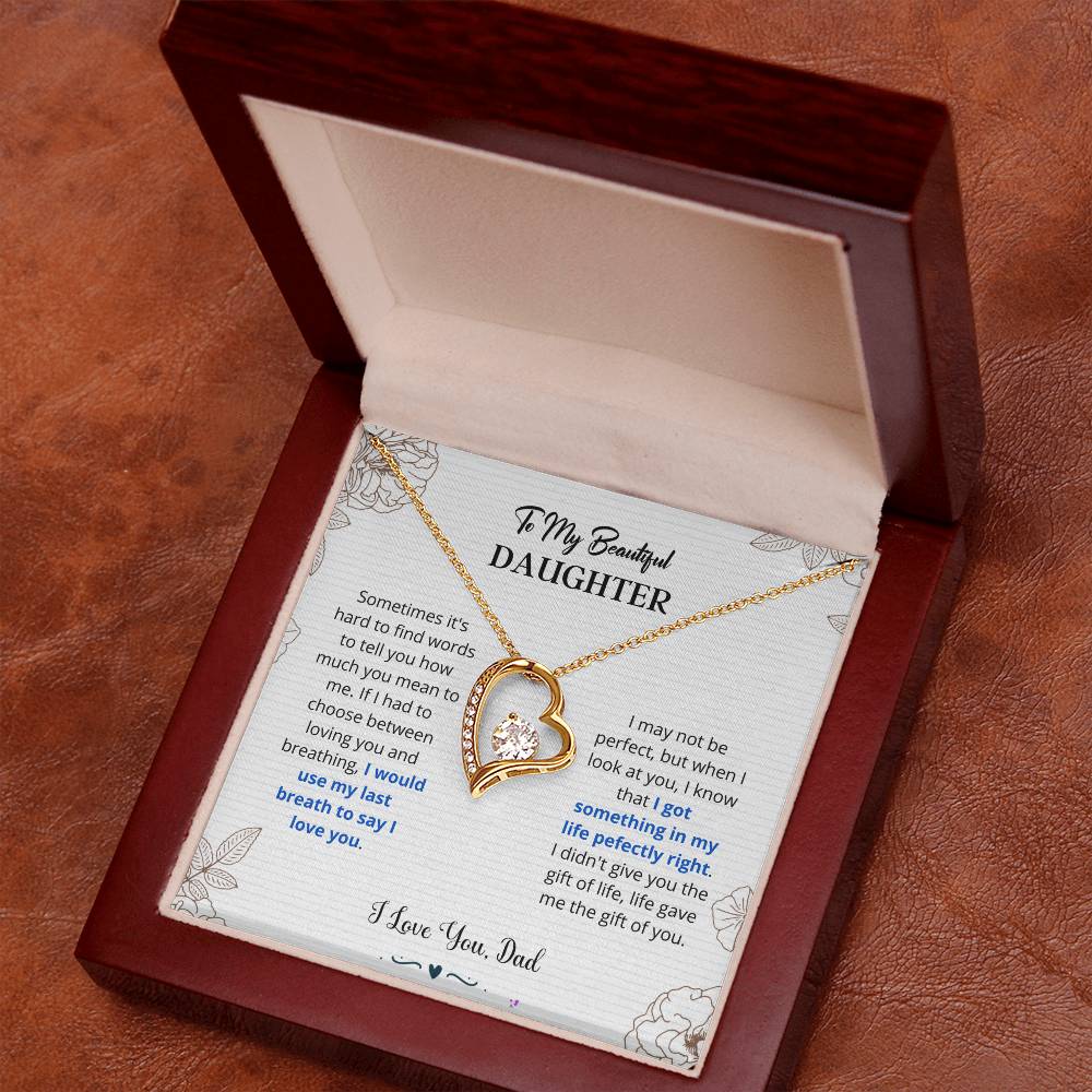 Daughter - I Love You Forever Love Necklace Gift For Daughter, Gift From Dad, Daughter Gift, Daughter Necklace, Father Daughter Gift, Birthday Gift Forever Love Necklace