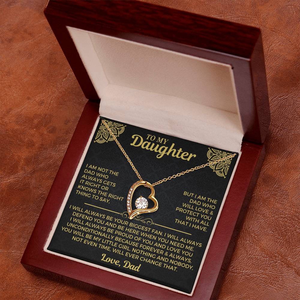 To My Daughter - Love You Unconditionally - Love Necklace Forever Love Necklace