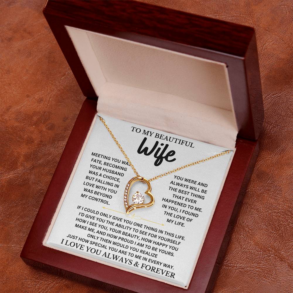 To My Beautiful Wife - Forever Love Necklace Gift Set Forever Love Necklace