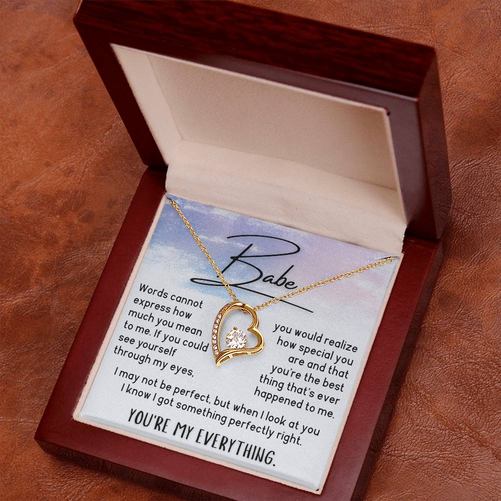 Babe Necklace - You'Re My Everything - Brush Stroke Forever Love Necklace