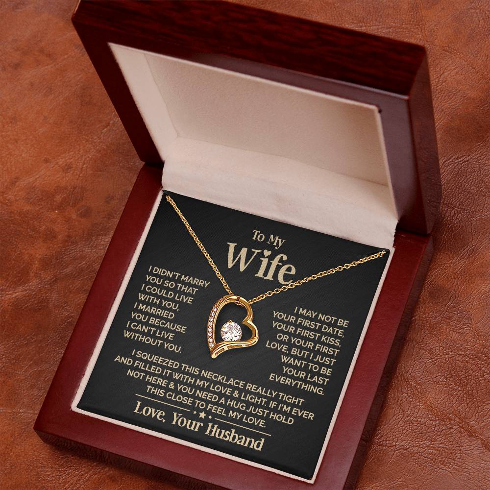 To My Beautiful Wife  Heart Necklace Forever Love Necklace