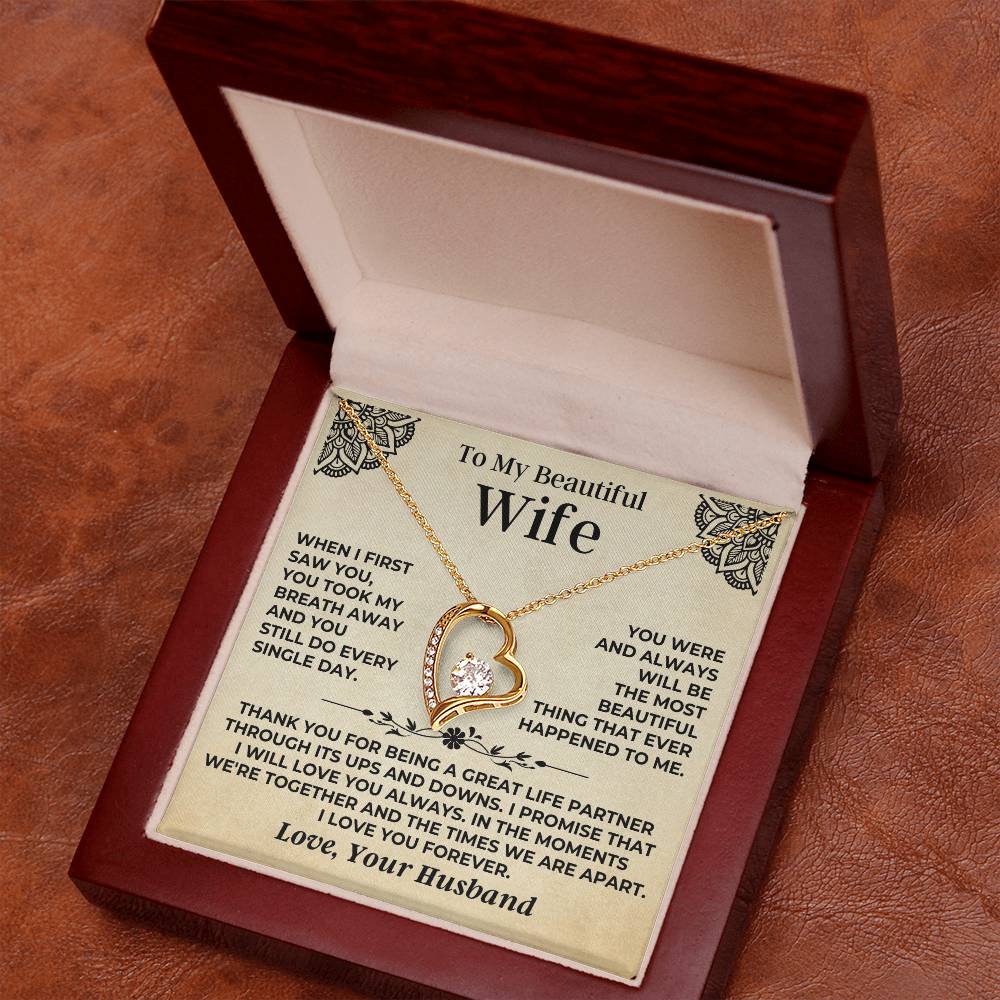 To My Beautiful Wife - Forever Love Gift Set - Ss545 Forever Love Necklace