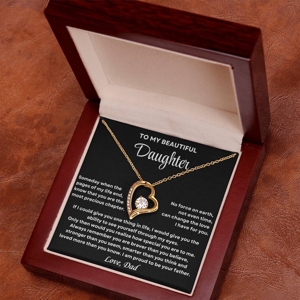 To My Daughter Forever Love Necklace, Proud To Be Your Father Forever Love Necklace