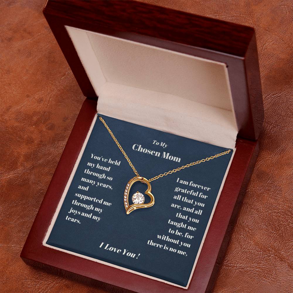 Chosen Mom Heart Necklace Gift Forever Love Necklace
