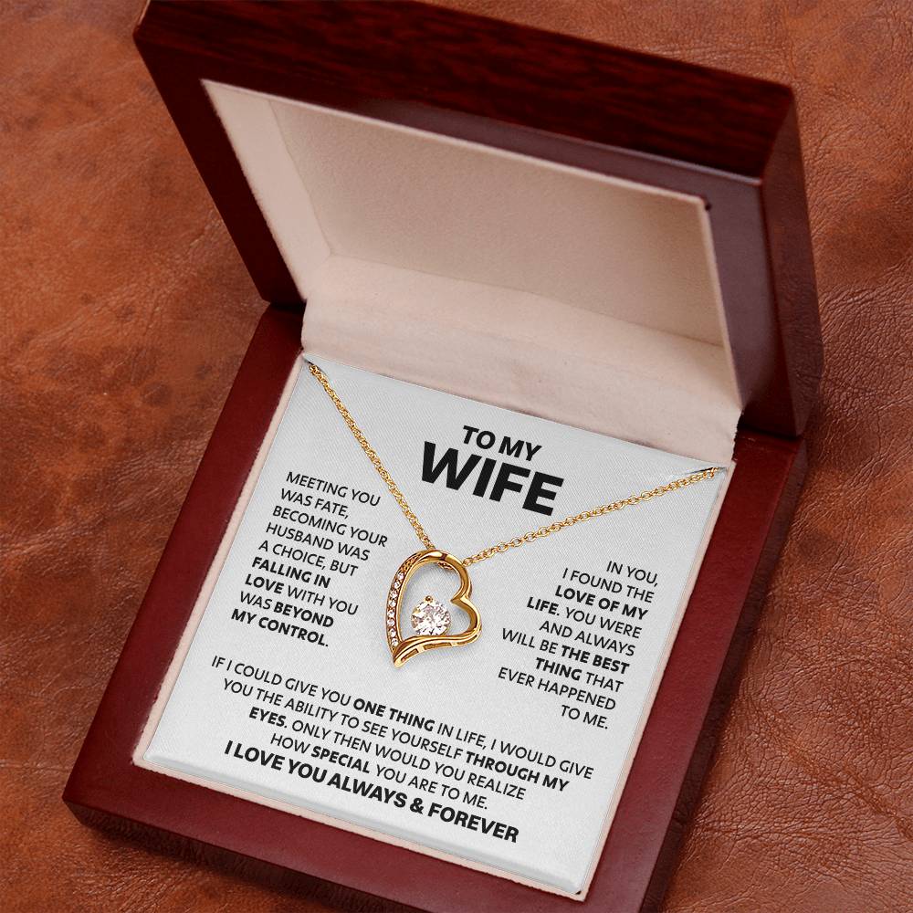 Wife Heart Necklace  Meeting You Was Fate Forever Love Necklace