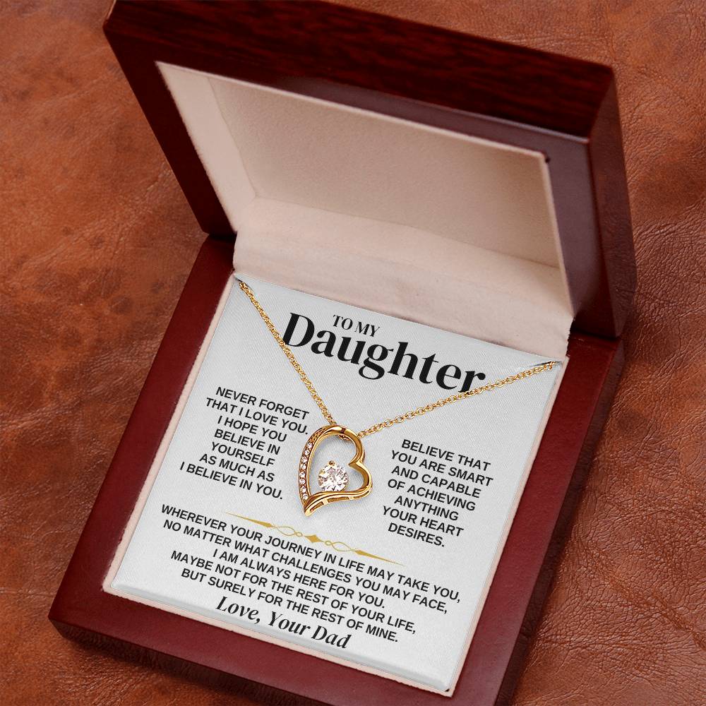 To My Daughter - Love Dad - Necklace Gift Set - Ss346 Forever Love Necklace