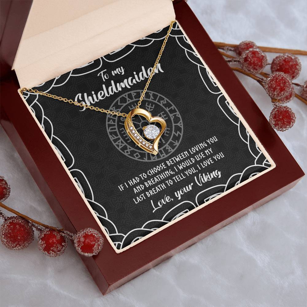 To My Shieldmaiden Heart Necklace Love Your Viking. 1 Forever Love Necklace