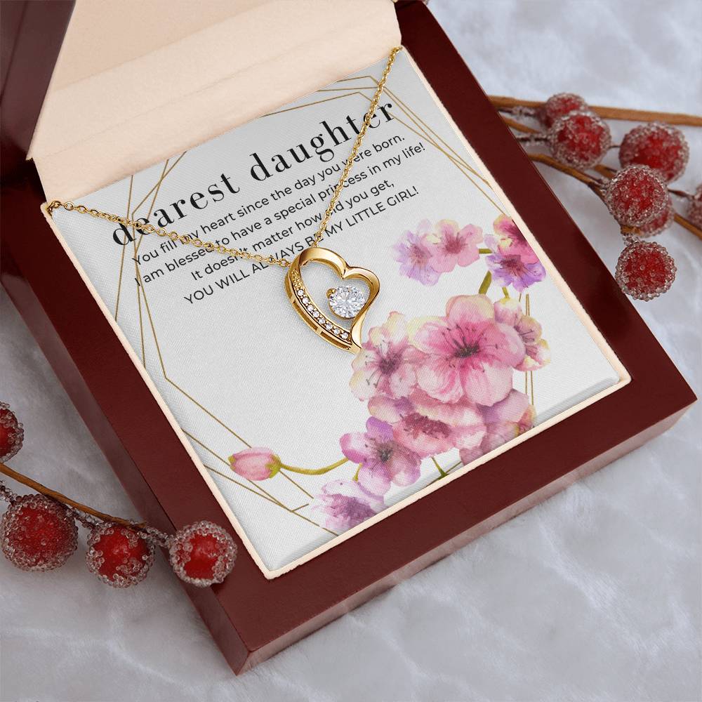 Dearest Daughter Open Heart Pendant Necklace Forever Love Necklace