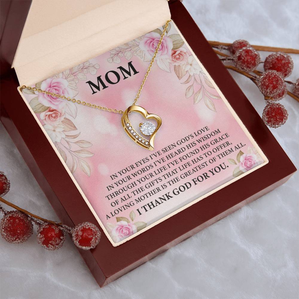 To My Mom - The Greatest Gift Of Them All. Forever Love Necklace