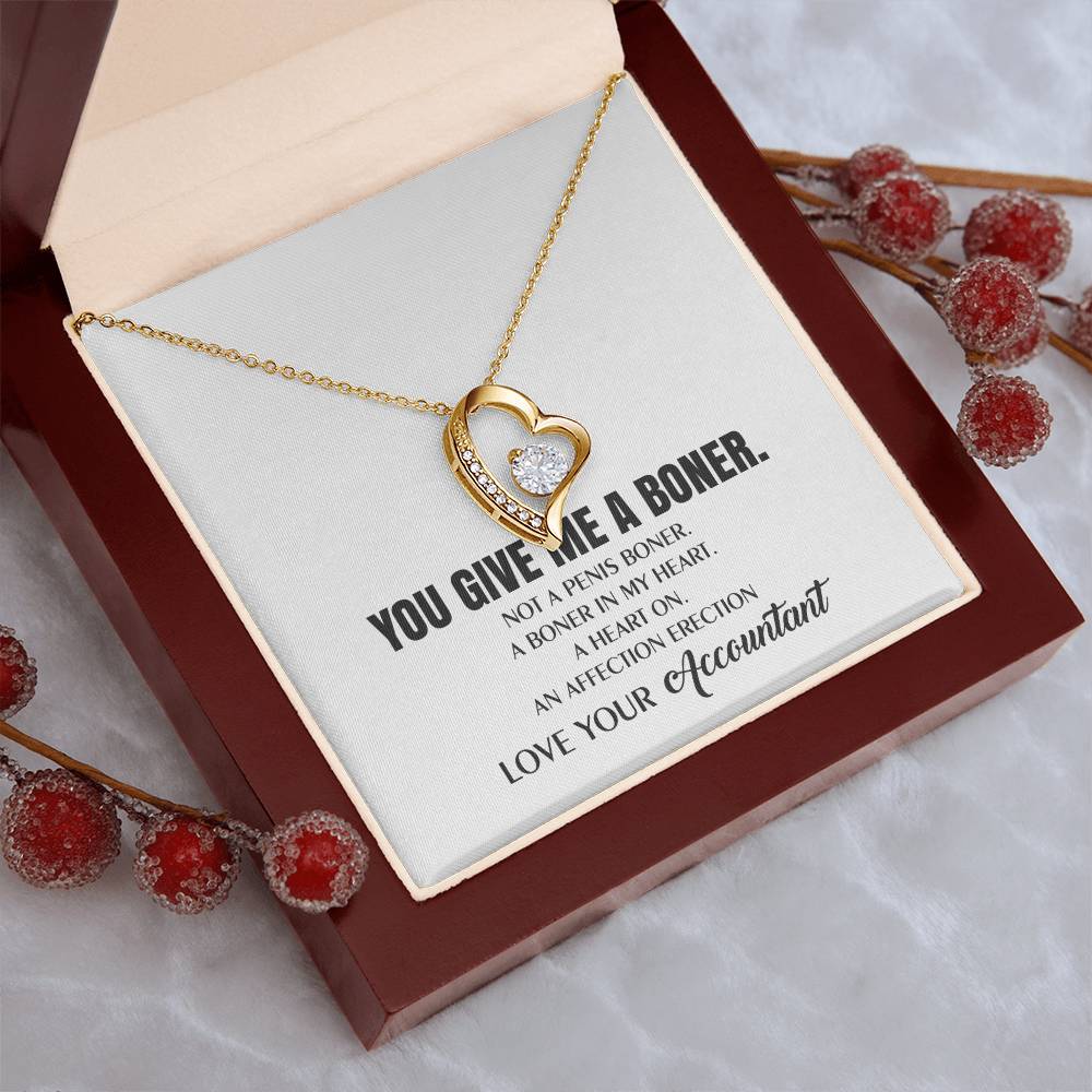 You Give Me A Heart Boner An Affection Erection Funny & Sarcastic Love For Her ♥ Mature Best Funny Gag Gifts For Accountant Wife On Special Days Forever Love Necklace