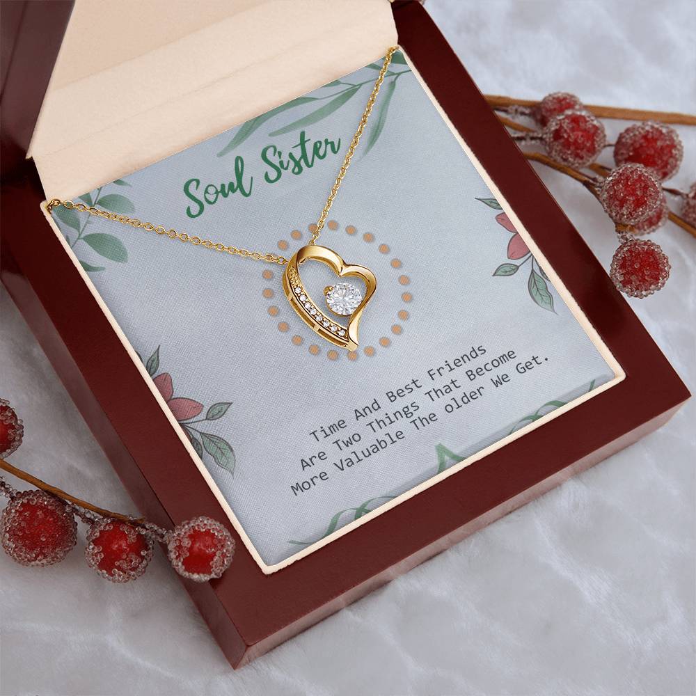 Perfect Gift For Besties - 925 Sterling Silver Pendant Forever Love Necklace
