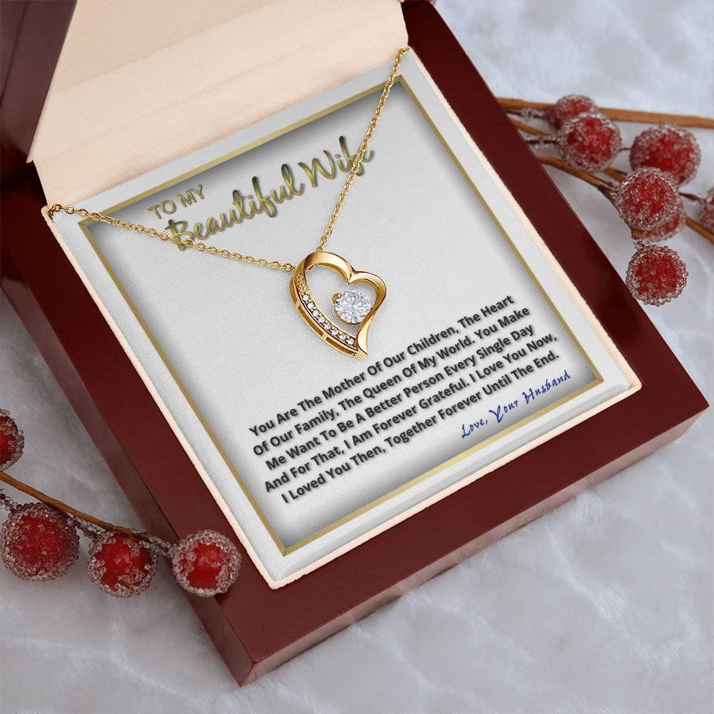 To My Beautiful Wife On Our Anniversary Her Birthday For Mothers Day Forever Love Necklace