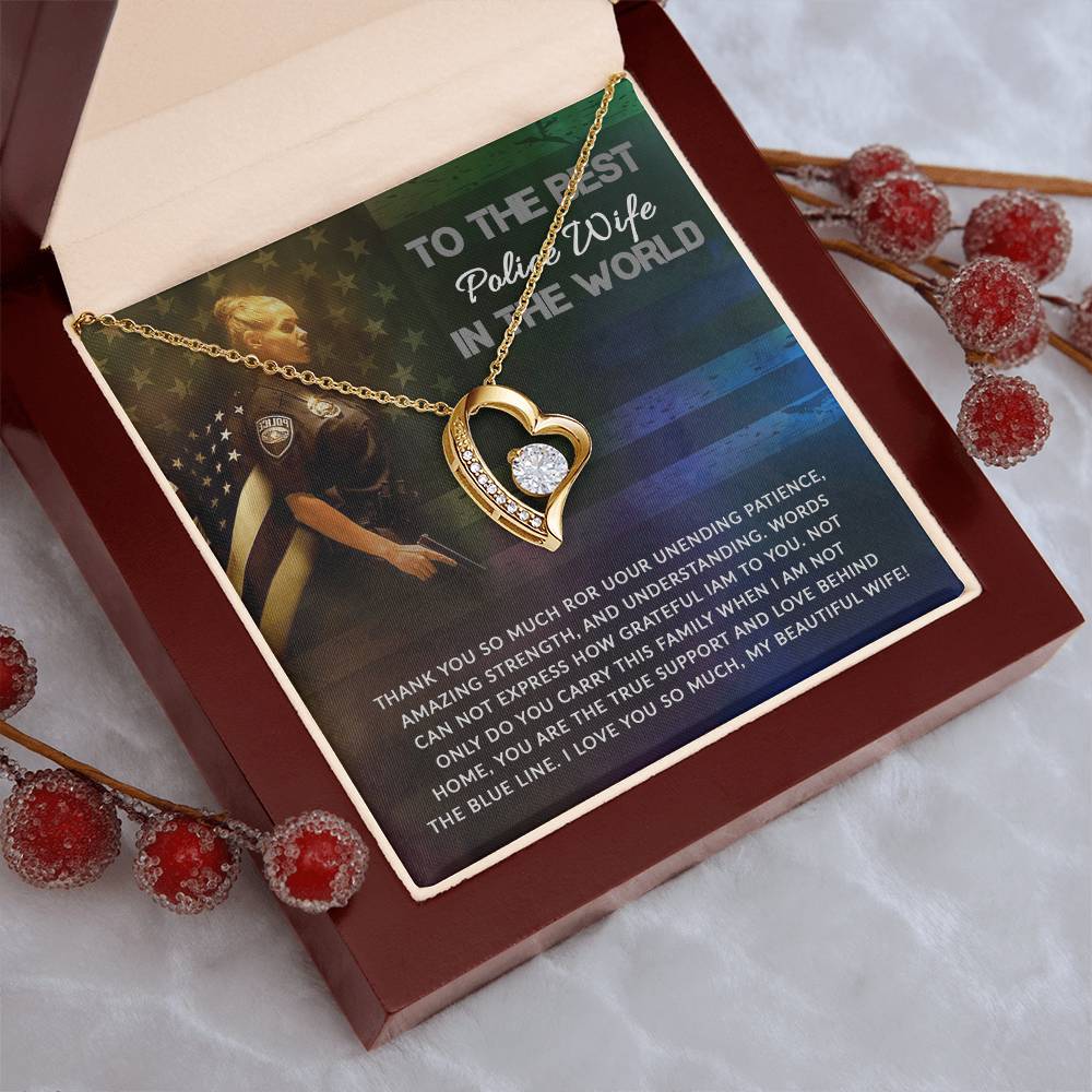 Best Police Wife Forever Love Necklace