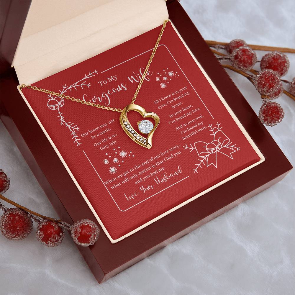 To My Gorgeous Wife Home Necklace 1 Forever Love Necklace