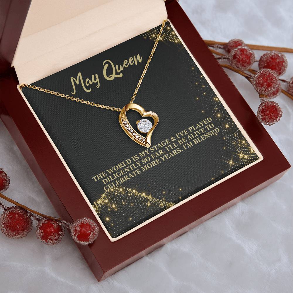 Born May Birthday Gift 3 Forever Love Necklace