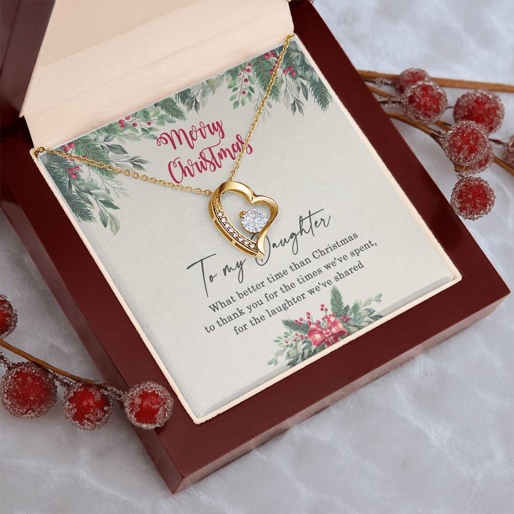 Merry Christmas To My Daughter Daughter Necklace Gift Daughter Birthday Or Christmas Gift Daughter Necklace Forever Love Necklace