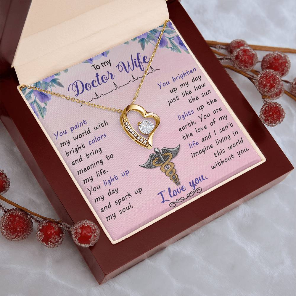 To My Doctor Wife You Paint My World With Bright Colors Forever Love Necklace