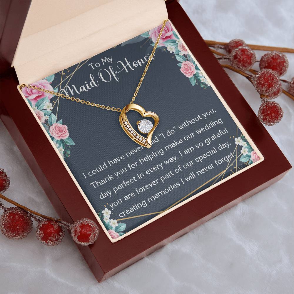 Forever Love Necklace Maid Of Honor Giftpersonalized Thank You For Being My Maid Of Honor Necklace Maid Of Honor Thank You Gift From Forever Love Necklace
