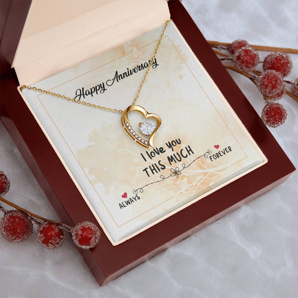 Happy Anniversary Necklace I Love You This Much Forever Love To My Wife Necklace From Husband Anniversary Gift For Wife Birthday Forever Love Necklace