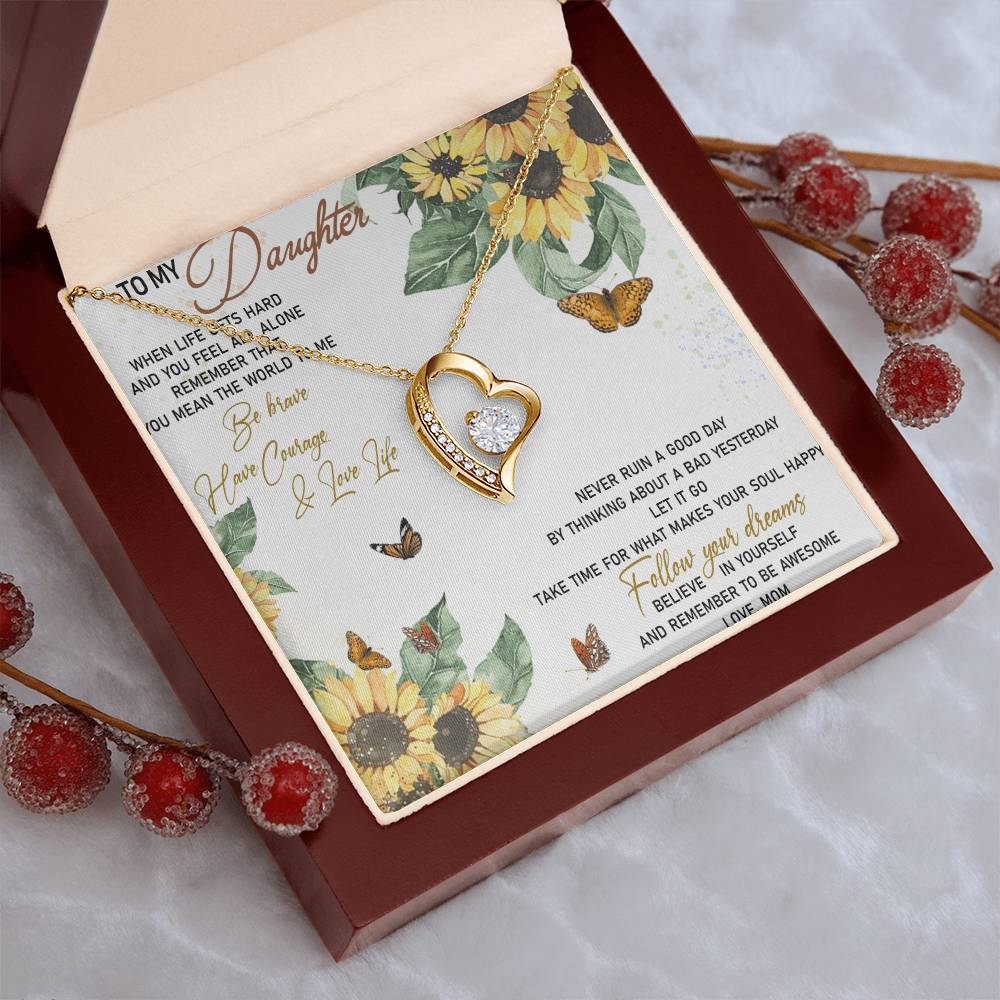 To My Daughter Believe In Yourself And Remember To Be Awesome Daughter Birthday Gift Daughter Necklace Mom To Daughter Necklace Forever Love Necklace