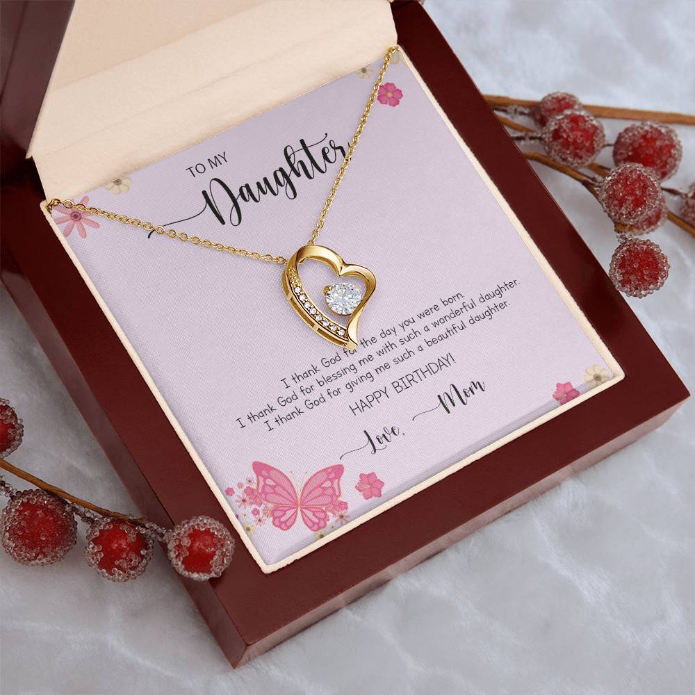 Dear Daughter Necklace - Daughter Mother's Day Gift - To My Daughter Necklace From Mom Dad - Grown Up Daughter Gift From Mom 1 Forever Love Necklace