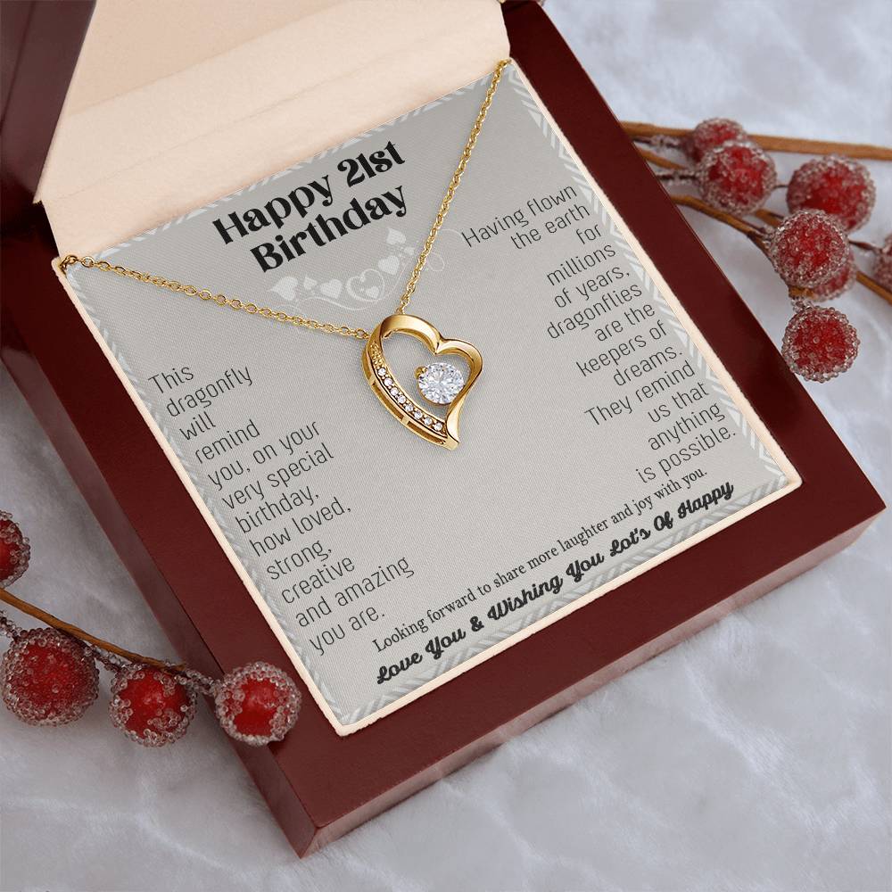 21st Birthday Dragonfly Necklace Gift Happy 21st Birthday Gifts For Her Best Friend Daughter Sister Niece Auntie Necklace Happy 21 Birthday Birthday Forever Love Necklace
