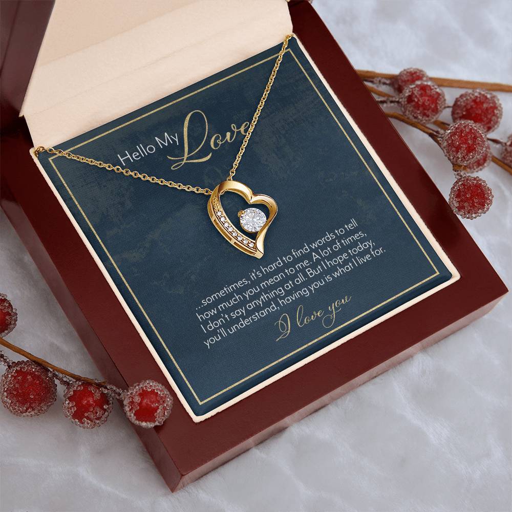 Hello My Love – Having You Is What I Live For – Necklace Forever Love Necklace