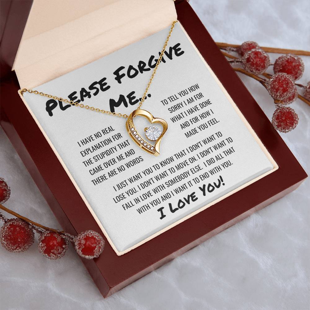 Sorry Forgive Me Apology Necklace Forever Love Necklace