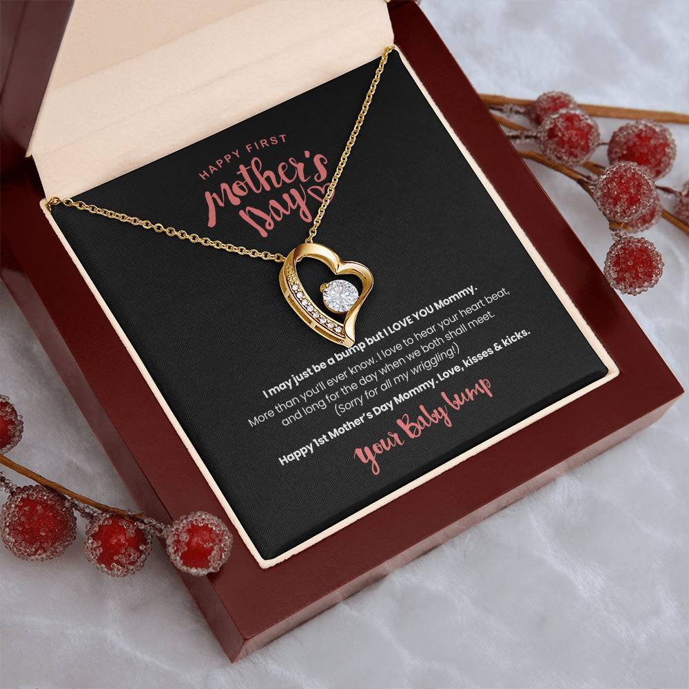 Happy First Mother's Day – Love Your Baby Bump! Forever Love Necklace