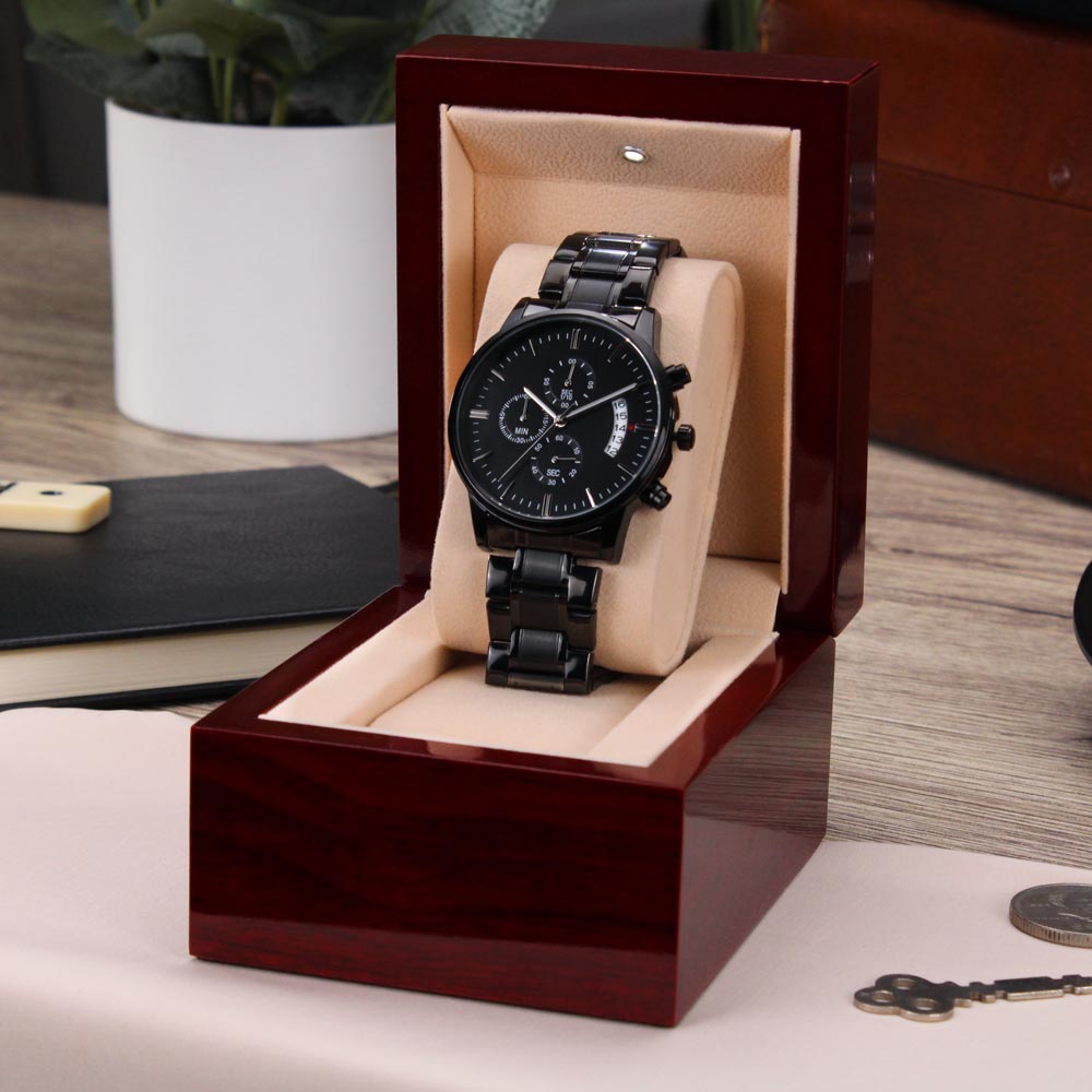 To My Son From Mom- To See You Through My Eyes Engraved Stainless Steel Watch Right Gifts Custom Birthday Graduation Gift For My Son From Mum Engraving Chronograph Watch