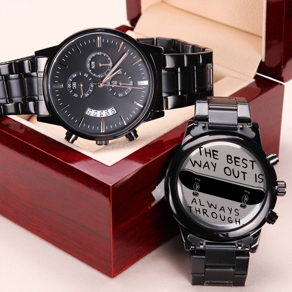Best Way Out Engraving Chronograph Watch