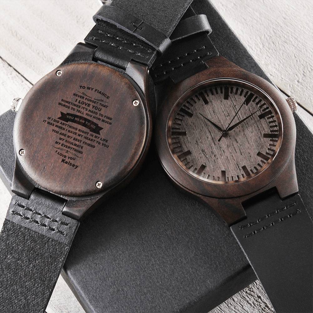Custom Name Gift For Future Husband Never Forget That I Love You 1 Engraved Wooden Watch
