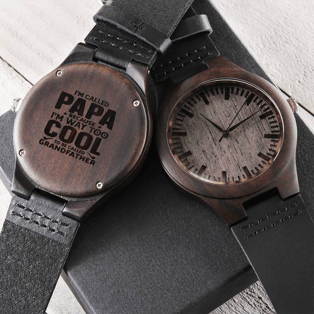 Gift For Grandfather Called Papa It Too Cool To Call Grandfather Engraved Wooden Watch