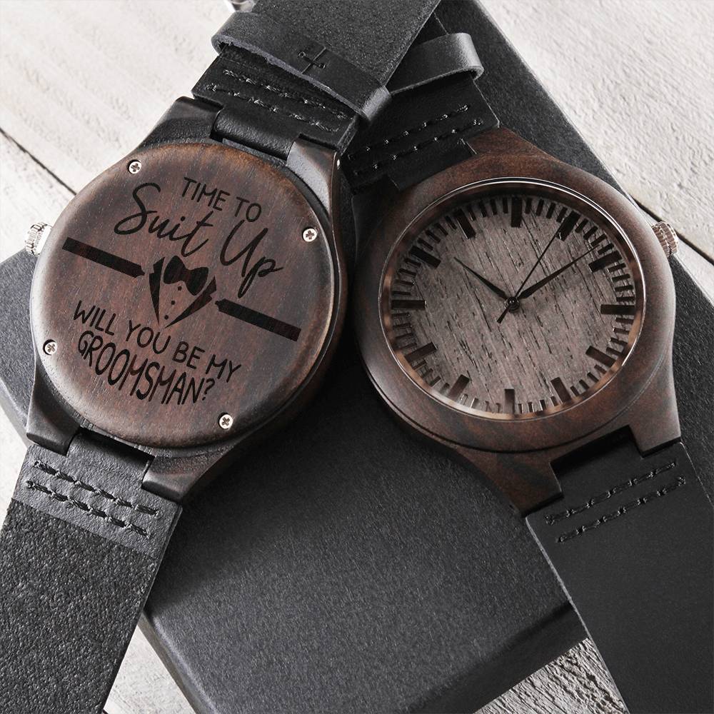 For Groomsman2 Engraved Wooden Watch