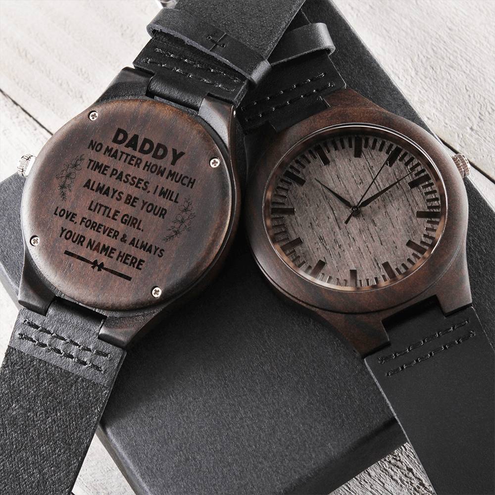 To My Dad - Watch For Dad From Daughter Birthday Gift For Dad Gift From Daughter To Father Engraved Sentimental Gift T Engraved Wooden Watch