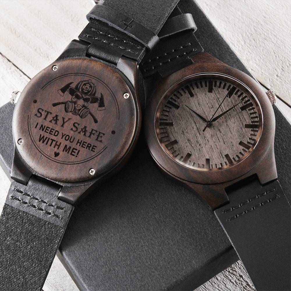 Men's Watch Gifts For Dad Watch For Dad Fire Fighter Gift Watches For Dad Gift For Dad From Daughter Birthday Gift Fat1 Engraved Wooden Watch