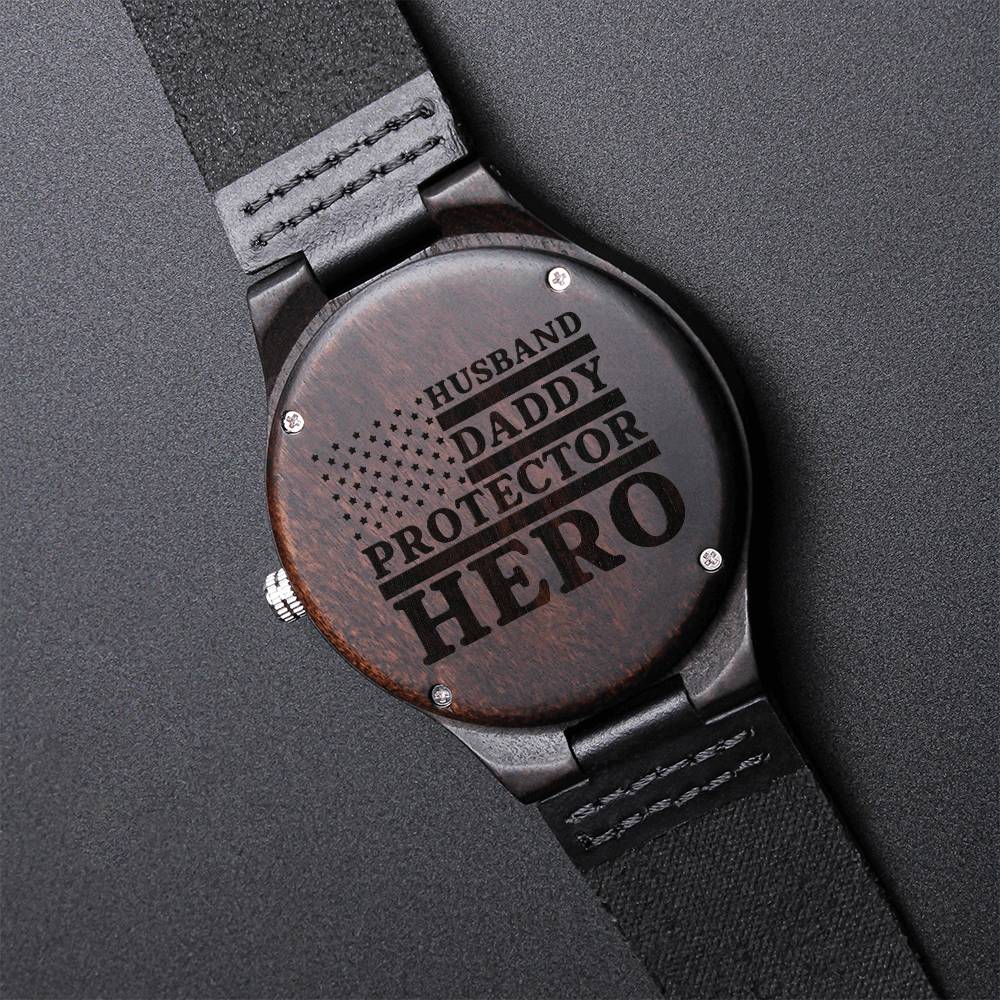 To Husband From Wife As Father's Day - Anniversary Special Gift Perfect Gift Idea For Couple - To My Dad You Will Alwa Engraved Wooden Watch