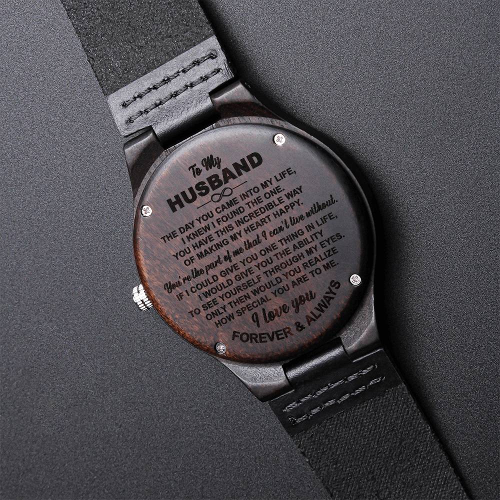 To My Husband Wood Watch Gift For Husband From Wife Husband Watch Fathers Day Gift Birthday Gift For Him Engraved Wooden Watch