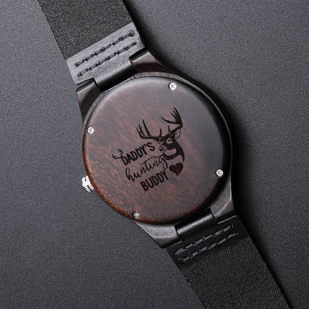 Daddy's Hunting Buddy - Gift For Dad On Father’S Day Father’S Day Gift For Dad Dad Watch - Best Bucking Dad Men's Watc Engraved Wooden Watch