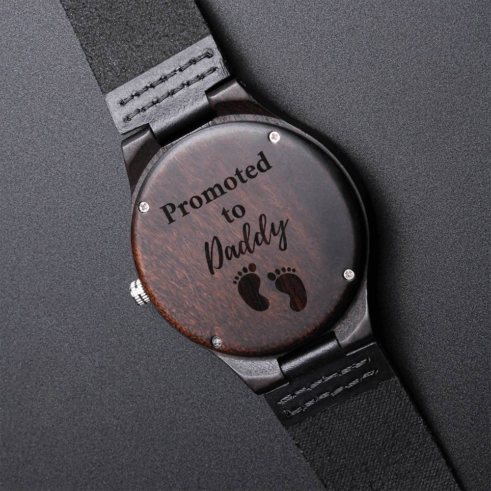 For New Dad Gift From Wife To Husband Expecting Dad For Father's Day Birthday Christmas Gift Gif Engraved Wooden Watch