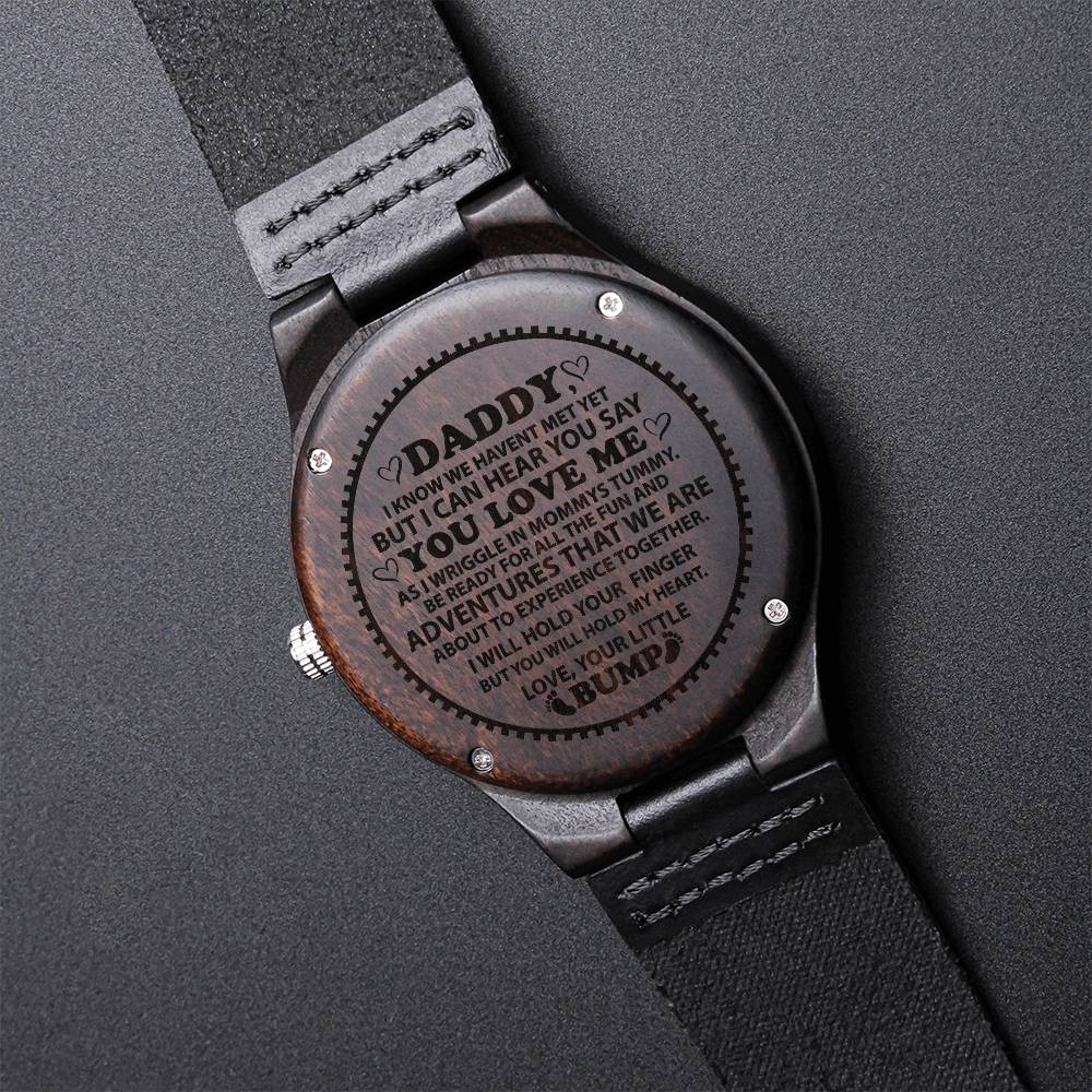 Daddy Gift From Bump Engraved Watch First Time Dad Gift Daddy From Bump Soon To Be Dad Dad Birthday Watch New Dad Jewe1 Engraved Wooden Watch