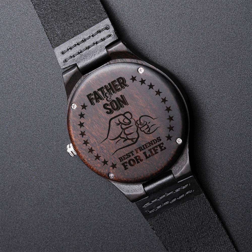 Fathers Day Gift From Son Son To Father Gift Father & Son Gift Wood Watch For Dad Gift For Dad Son To Dad Gift Best Gi Engraved Wooden Watch