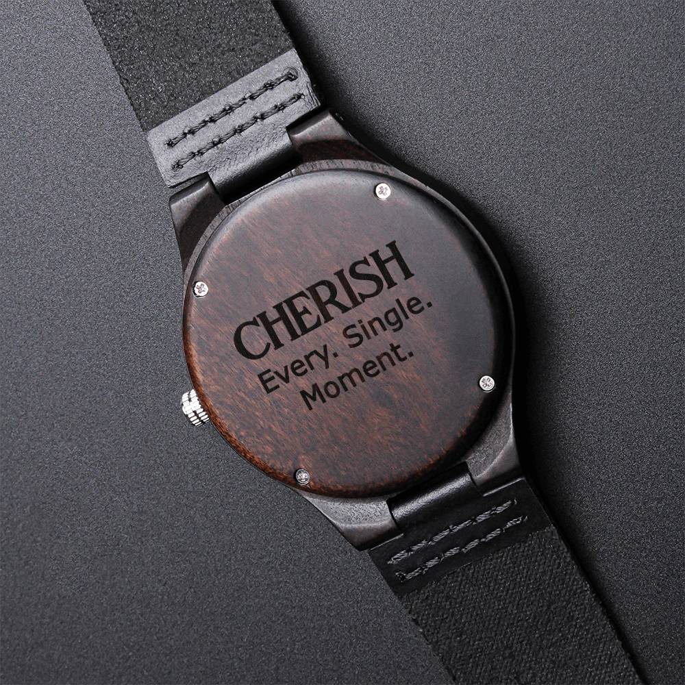 Black Chronograph Watch For Those Who Love Time Is Not Cherish Every Single Moment For Dads Sons Grads Grandpa Wedding Engraved Wooden Watch
