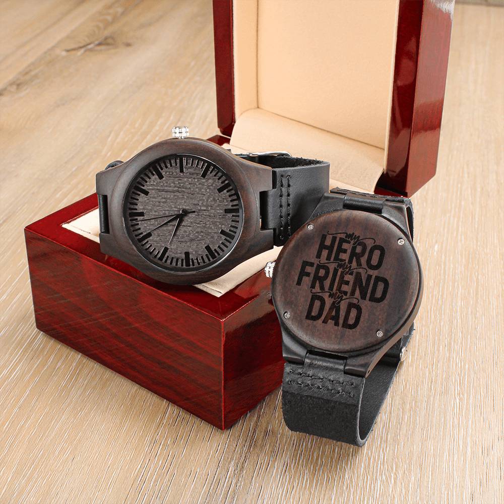 Engraved Watch Gift For Dad - Father’S Day Gift For Daddy - Birthday Gift For Dad - For Dad Anni Engraved Wooden Watch