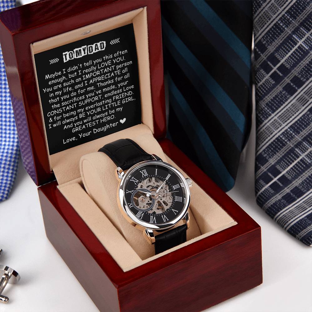 To My Dad The Most Important Person In My Life - Men's Openwork Watch