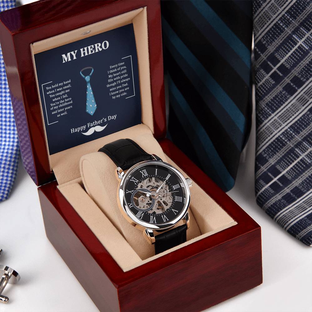 My Hero - Happy Father's Day Openwork Watch
