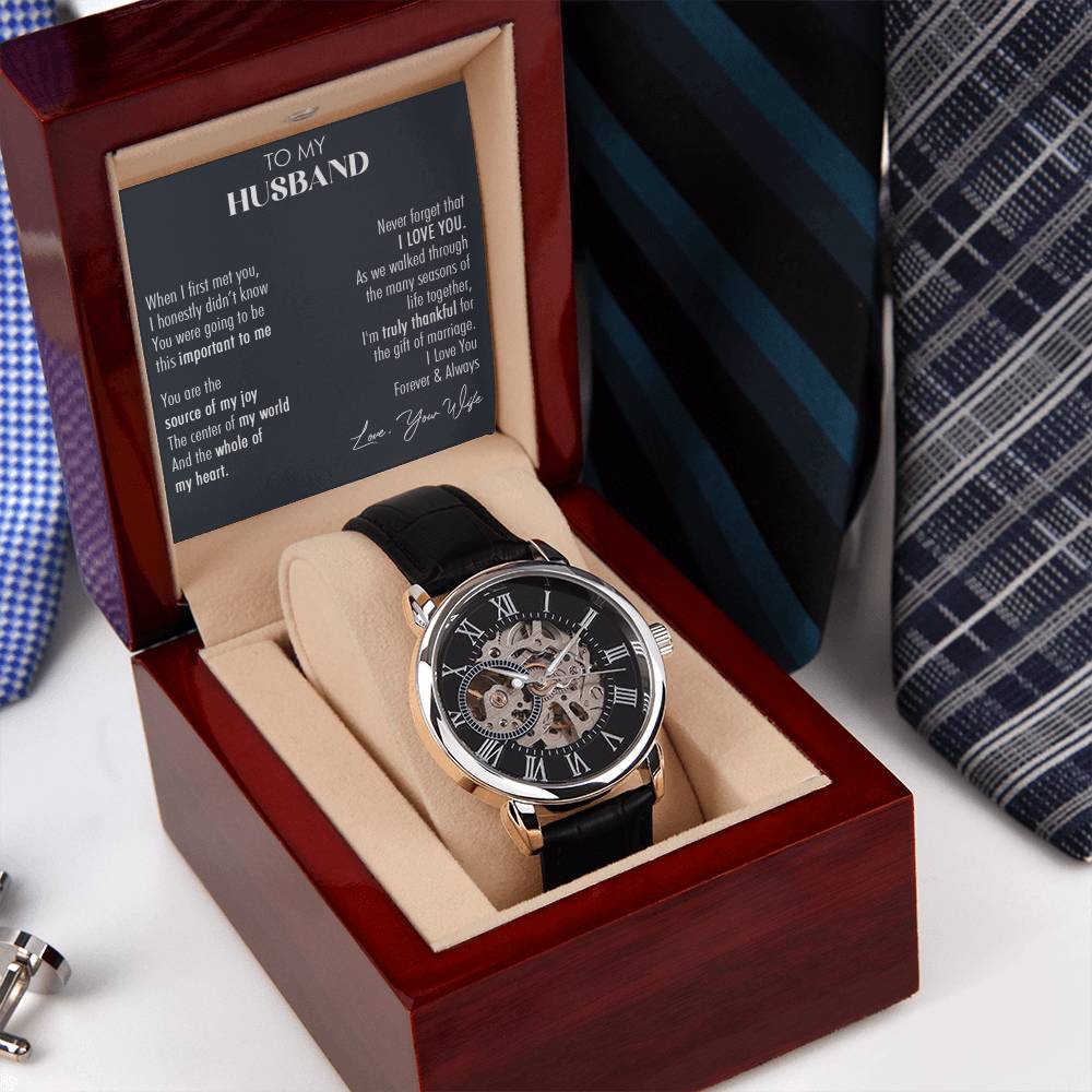 Gift For Husband Truly Thankful Openwork Watch