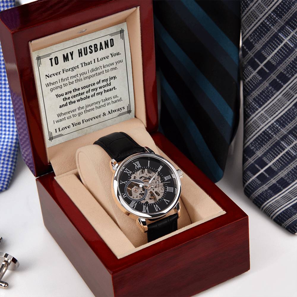 Gift For Husband Important To Me Men's Openwork Watch