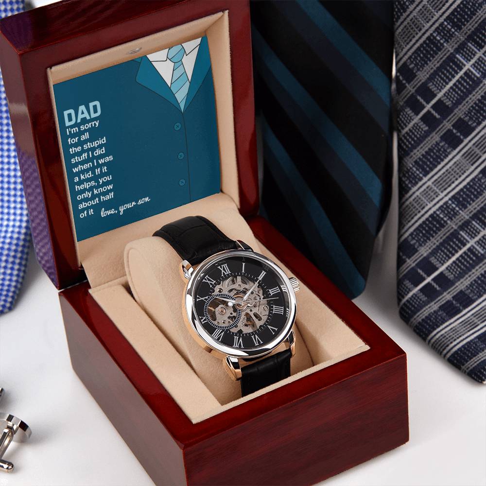 Father's Day Gift From Son Gift For Dad Men's Openwork Watch Luxury Watch For Him